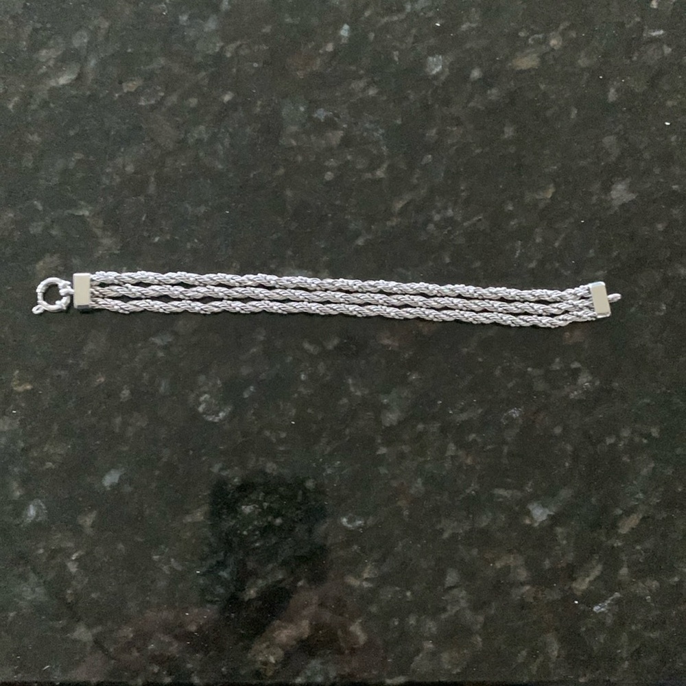 Michael Anthony Triple Rope Stainless Steel Bracelet 7”